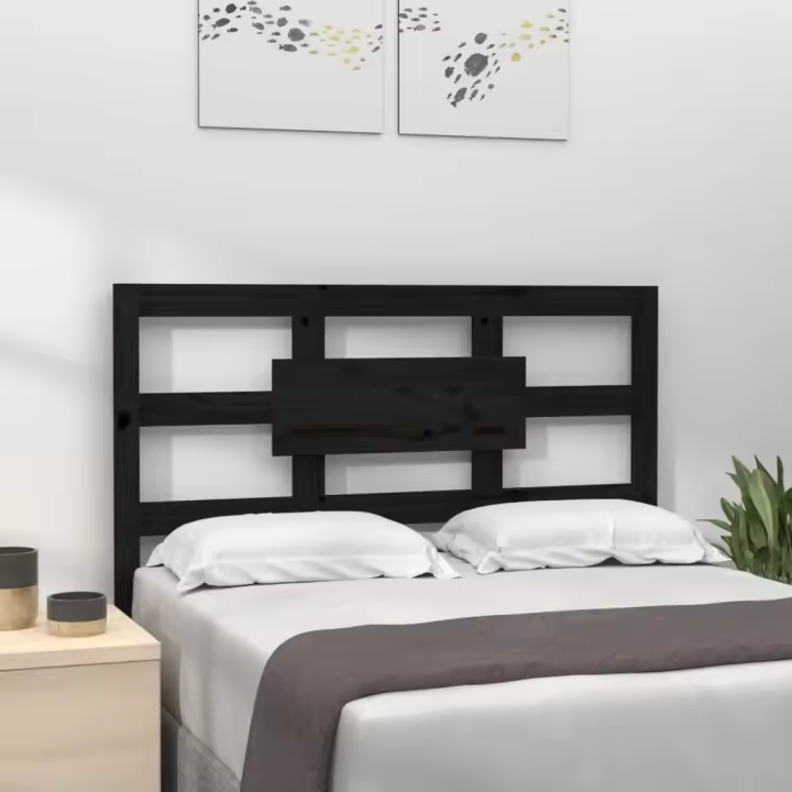 Cabecero de cama madera maciza de pino negro 95,5x4x100 cm - 1