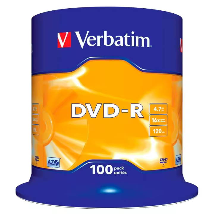Tarrina Verbatim Dvd-r X16 120 Min.4.7gb 100 Unidades - 1