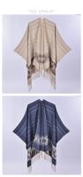 Nuevo estilo bufanda chal simple y de moda hendidura imitación cachemira de doble uso capa de punto con borlas para mujer para todas las estaciones - details 3