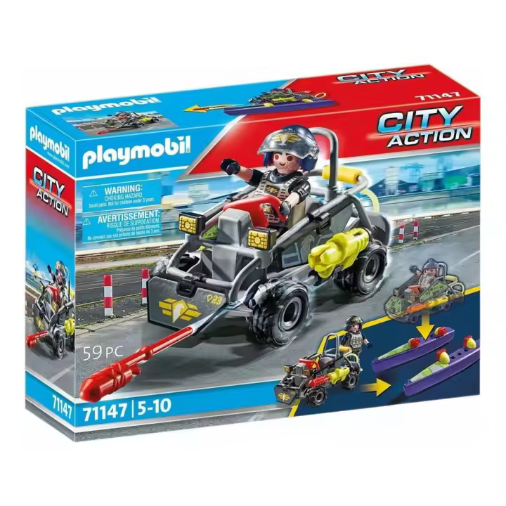 Playmobil Fuerzas Especiales Quad Multiterreno de Playmobil 71147 - 1