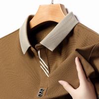 Camisa Polo Hombre Verano Transpirable Estilo Casual Basic V-cuello Ligera De Color Sólido Para Ropa Deportiva Y Diaria - details 7