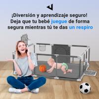 Parque Infantil Bebe + Pelota de Fútbol y Baloncesto - Corralito Plegable 180 x 120 x 60cm - Parque de Juegos Con Malla Transpirable - Centro de Actividades Gimnasio Cuna - details 1