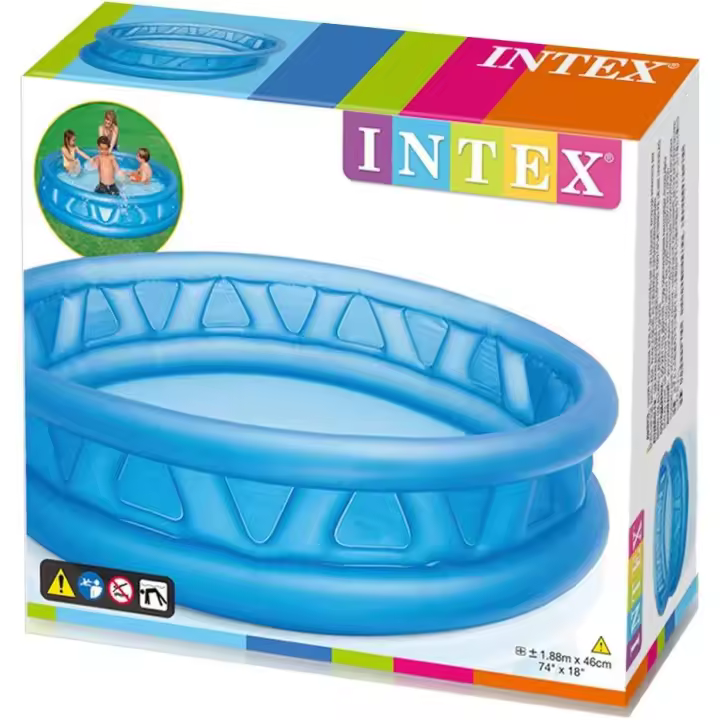 Intex 58431NP - Piscina hinchable de relieve azul 188 x 46cm, 790 litros - 1
