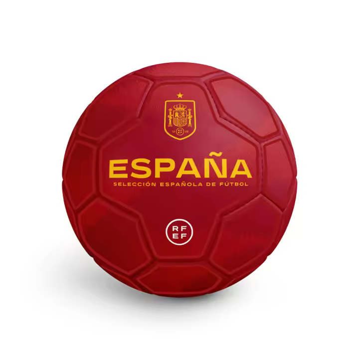 RFEF - Balón de Fútbol Oficial - Detallado con el Escudo de la Selección Española y la Estrella del Mundial - Color Rojo | Talla 5 - 1