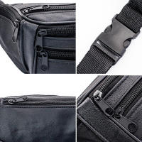 Bolsa De Cintura Para Hombre De Cuero Genuino Bolsa De Móvil Con Cadena Estilo Fashion Bolsa De Cintura Para Deporte Y Aventura - details 11