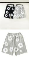 Summer Men Shorts Flower Print Drawstring Elastic Waist Loose Pockets Pleated Vacation Beach Sport Casual Homewear Short Pants - details 1