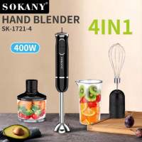 Procesador de alimentos multifuncional enchufable de 400 W, batidora de mano electrónica desmontable, 4 combinaciones, molido rápido de carne, cuchilla para mezclar - Marca Sokany - details 0