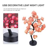 Lámpara De Noche Floral LED 24 Luces Para Decoración De Bodas Y Fiestas En Casa Lámpara De Mesa Con Luz De Árbol De Rosas USB Y Batería Incluida Para Dormitorio - details 1