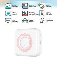 Mini impresora de bolsillo portátil sin tinta impresora fotográfica con papel de impresora de 13 rollos para impresora inalámbrica para iOS/Android Smartphone (rosa) - details 0