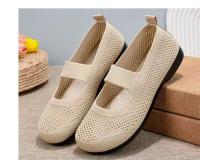 Zapatos Planos Para Mujer Slip on Plegables Con Punta Cuadrada Y Salida Hollow Fashion Casual Para Madres Zapatos Vulcánicos De Tela Algodón - details 10