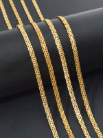 Collar Cadena De Enlace Pintado De Oro 18K Para Mujer Y Hombre Cruzado 5mm Ancho Color Oro Collar Clásico De Moda Para Uso Diario Boda Fiesta Regalo - details 1