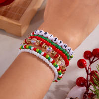 Juego De Pulseras Navideñas Coloridas Con Pendientes De Navidad Y Hombre De Santa Claus Y Nieve Para Fiesta De Año Nuevo Joyería Unisex - details 8