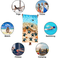 Toalla de playa absorbente de microfibra con estampado digital 3D de tortuga, gran oferta - details 6