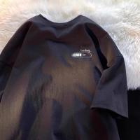 Camiseta Oversized Para Hombre Estilo Coreano Casual Con Estampado Simple Adecuada Para Hombres Y Mujeres Cuidado Facilito Material Algodón Y Poliéster - details 4