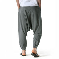 Pantalones Harem De Algodón Y Lino Para Hombre Pantalones Casuales Oversize Joggers Anchos Para Yoga Estilo Hip Hop - details 8