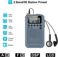 Radio Portátil Pequeña Mini Radio de Bolsillo Am FM Estéreo Sintonización Digital Radio with Altavoz de Sonido Reloj Despertador y Temporizador Auricular - details 4