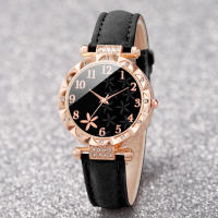 Reloj De Mujer De Cuero Con Dial De Flor 2PCS/set Reloj Analógico De Cuarzo Con Pulsera De Rosas Sin Caja Estilo Casual Y Moda - details 3