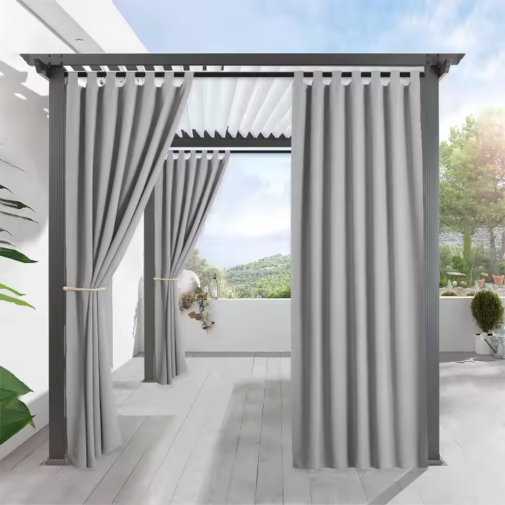 Cortina De Aislamiento Térmico Impermeable Al Aire Libre 1PC Para Patio Porche Pergola Cabana Decoración Tab Top Modern Style - 1