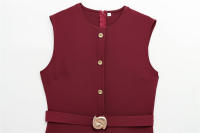 Vestido Largo Negro Para Mujer Estilo Casual Elegante Con Botones Y Manga Corta Para Primavera Verano 2025 Vestidos De Polyester A-Line - details 17