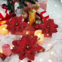 50/3pcs Flores De Navidad Plateadas Y Plateadas Artificiales Poinsettia De 14cm Adorno De Árbol De Navidad Decoración De Hogar Para Año Nuevo - details 13