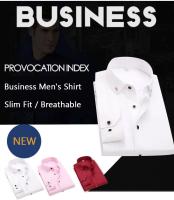 Camisa De Encaje Para Hombre Con Cuello En V Manga Larga Diseño Sólido Casual Adecuada Para Negocios Y Sociales En Colores Blanco Negro Azul Náutico - details 1
