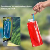 Bolsa De Agua Plegable Ultra Ligera De 700ml Para Deportes Al Aire Libre Y Camping Con Manija Y Ganchillo Utensilio De Cocina Para Adultos - details 4