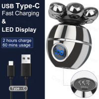 Afeitadora Eléctrica 5 En 1 Para Hombres Afeitadora De Cabeza Lisa Con Pelacabelos Trimmer De Barba Máquina De Afeitar Recargable Rotatoria Universal 100-240V - details 6