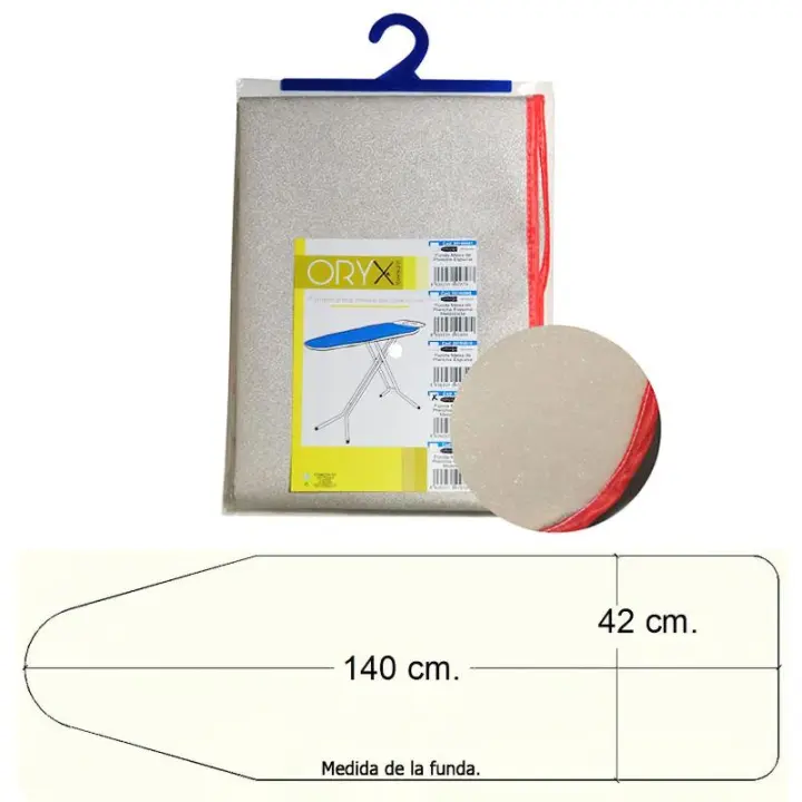 Funda mesa plancha espuma metalizada 140x42 cm. - 1
