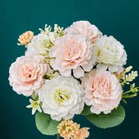 Flores Artificiales De Seda Rosa Y Blanca Peonía Decoración Para Hogar Y Boda Disposición En Sala De Estar Y Comedor Arreglo De Flores Falsas Para DIY - details 3