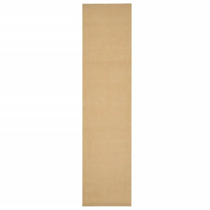 vidaXL Alfombra de sisal natural 80x350 cm Color Natural,  Negro,  Marrón y mas Alfombras de área  Alfombra de Piso para Sala de Estar Dormitorio Habitación Salón - 1