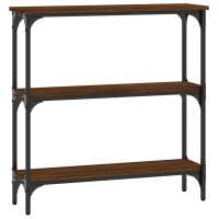 vidaXL Mesa consola madera de ingeniería 75x22,5x75 cm Negro, Roble Sonoma, Roble ahumado Mesa de sofá Mesa de Entrada para Salón Consola de Entrada Mueble Recibidor Mesita Mesa auxiliar Salon - details 4