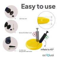 Ociodual Cojín Hinchable Amarillo Disco con Bomba Goma PVC para Fitness Yoga Pilates Coordinación Rehabilitación Equilibrio - details 7
