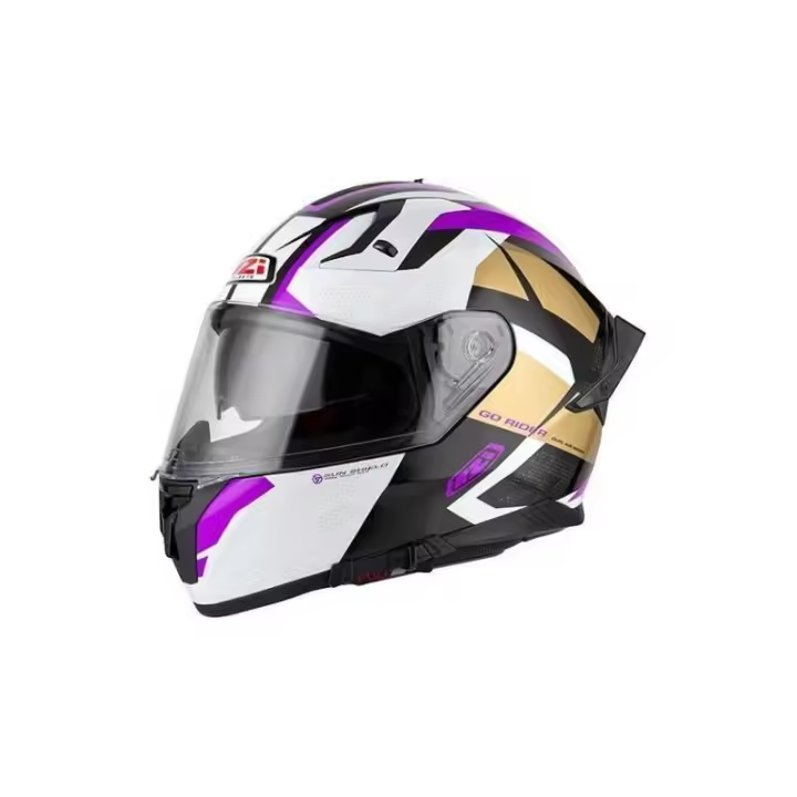 Casco Integral NZI GO Rider Stream Trident Black Purple - 1