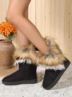 Botas De Invierno Para Mujer 2023 Nuevas Bota Corta De Algodón Con Forro De Poliéster Grueso Y Fleece Antideslizante Botas De Nieve Cálidas Y Planas - details 11