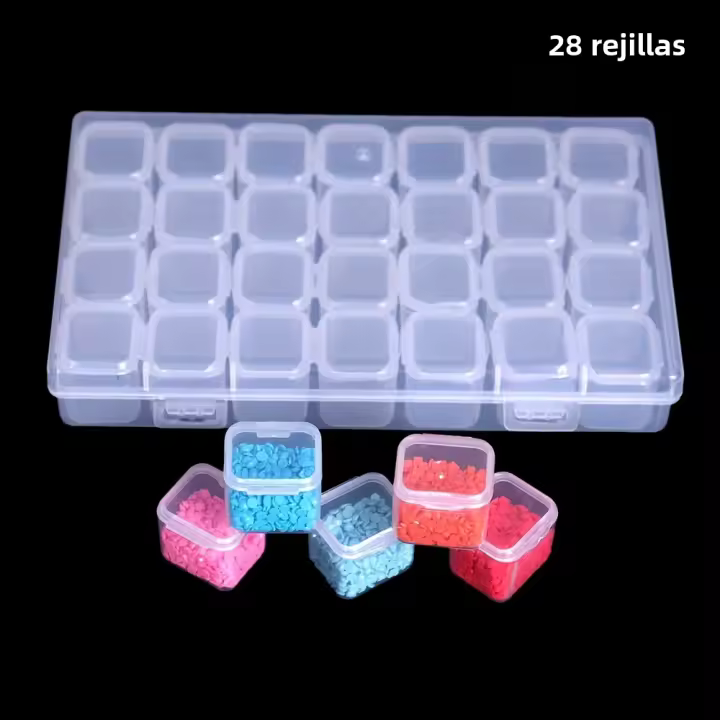 Set De 28/56 Cuadrículas Para Pintura Diamante DIY Organizador De Cuentas De Uñas Juego De Cajas De Almacenamiento Individual Para Cuentas De Arroz - 1