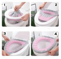1 Pack Alfombra De Inodoro Portátil Tejida En Colores Anticongelante Lavable Y Gruesa Cubierta Universal Para Inodoro Tipo O - details 9