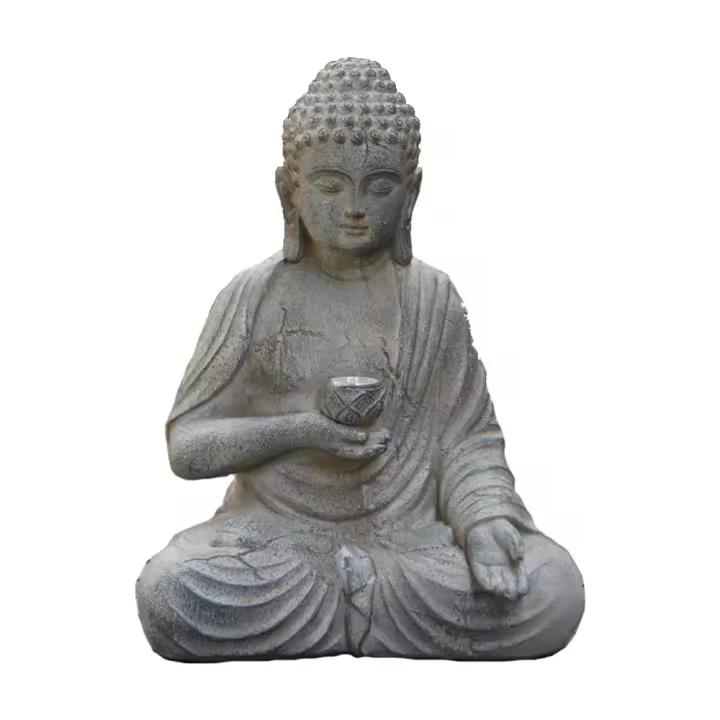 Estatua De Buda De Resina Solar Con Luz LED Decoración Zen Japonesa Para Jardín Exterior Patio Frontal Porche Hogar - 1