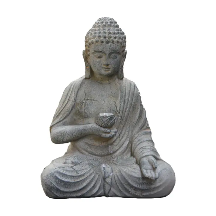 Estatua De Buda De Resina Solar Con Luz LED Decoración Zen Japonesa Para Jardín Exterior Puerta De Casa Patio Jardín - 1