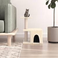 vidaXL Rascador para Gatos con Postes Árbol Torre de Escalada Sisal Color Crema,  Gris claro, y mas - details 0