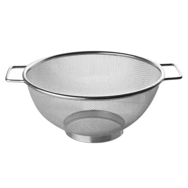 Fackelmann Colador y Escurridor de Cocina, Acero inoxidable, Tamizador con Borde Redondo para colar y escurrir líquidos, 20 centímetros, Color inox, 20x9 cm, 1 ud - 1