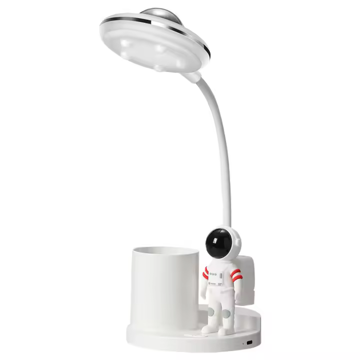 Lámpara de escritorio para adolescentes Lámpara de escritorio Astronaut con Luz de Proyección y soporte para Bolígrafo, lámpara de escritorio LED para niños para Lectura de dormitorio, lámpara de escritorio de Atención continues- - 1