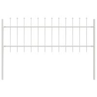 valla de jardín vidaXL con punta de lanza blanca 6,8x0,6 m de acero - details 3