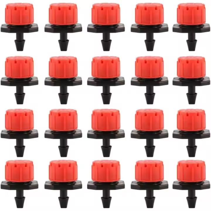 100PCS Goteros de riego por goteo, Boquillas de aspersores con emisor de jardín, Riego por goteo automático 360 - 1