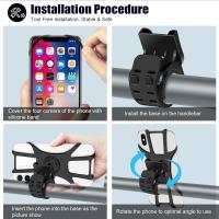 Universal Bicycle Motorcycle Cell Phone mount, 360° Rotatable Adjustable Bike Phone Mount Compatible for 4" to 6.7" Smartphones - details 4