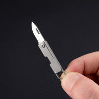 Cuchillo De Bolsillo De Aleación De Titanio Miniatura Con Borde Plegable Fino Llavero Portátil Colgante Unboxing Y Desempaquetado Cuchillo Express - details 15