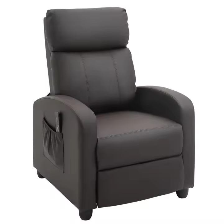 HOMCOM Sillón de Masaje Relax Reclinable con Mando a Distancia 2 Zonas de Masaje 8 Programas 5 Niveles de Intensidad y Temporizador Tapizado en PU 68x88x98 cm - 1