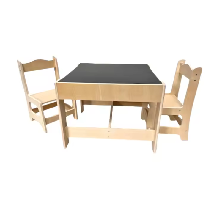 Nenitus Mesa Infantil con sillas, Mesa niños y sillas, Mesa Montessori, Mesa niños de Madera, Mesa Infantil y sillitas de Madera, Mesa Pizarra Infantil - 1
