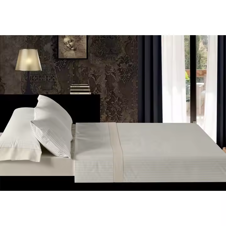 Plusdescanso - Juego de sábanas invierno Franela 100% Algodón Extrasuave y super calentito. Rayas Beig. Compuesto por bajera, encimera y funda de almohada. FABRICACIÓN ESPAÑOLA. - 1