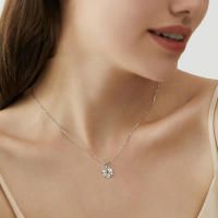 Collar De Lujo Con Diamante Y Moissanita Para Mujer En Plata De Ley 925 Collar Largo Joyería Fina Para Boda Regalo - details 2