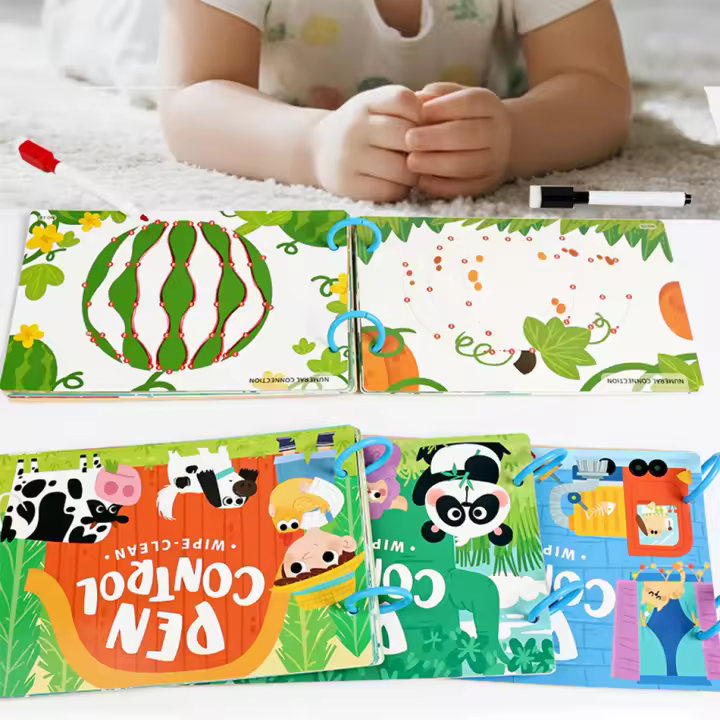 Libro Ocupado Para Bebés Montessori Primer Libro Quieto Juego De Aprendizaje Temprano Para Niños Y Niñas Diseño De Dibujos Animados Reutilizable - 1